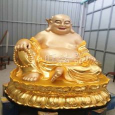 樹脂佛像寺廟玻璃鋼佛像貼金彩繪方臺(tái)彌勒佛大肚佛 銅坐佛像